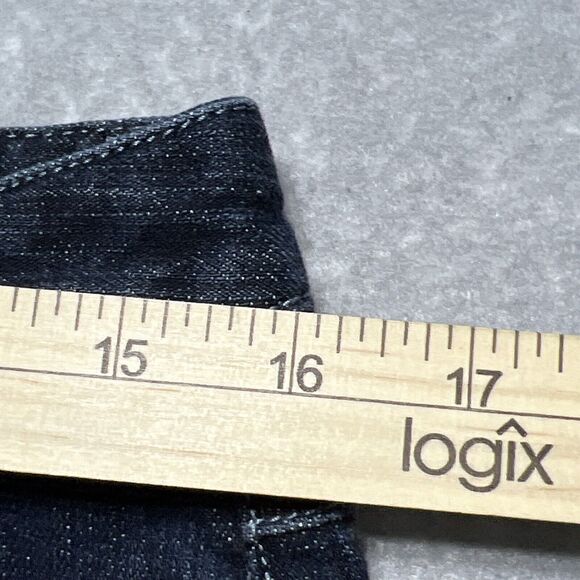 Michael Kors Blue Washed Flared Ankle Denim Jeans Raw Hem Stretch Women’s SZ: 10 - Picture 11 of 14